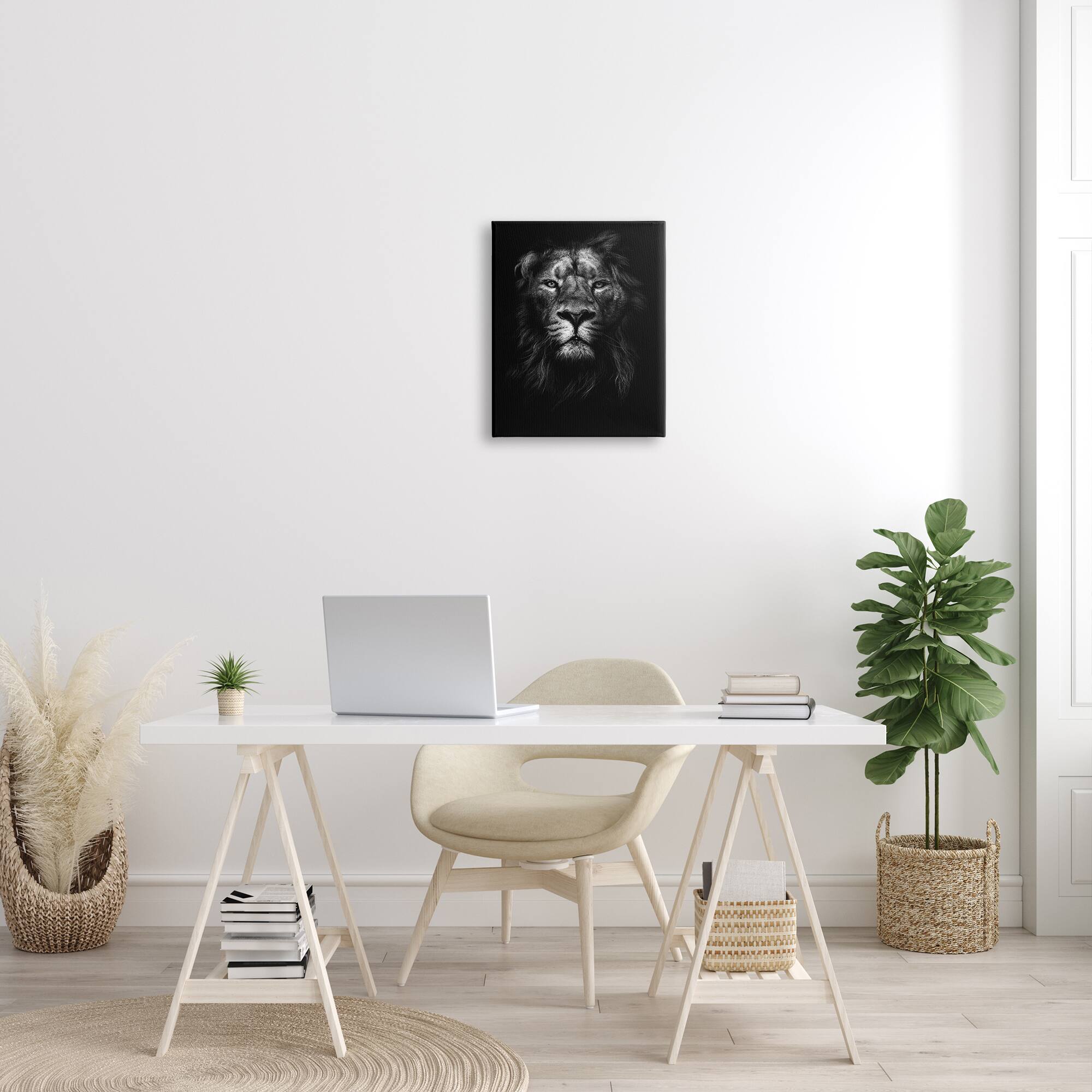 Stupell Industries King Of The Jungle Lion Portrait Canvas Wall Art